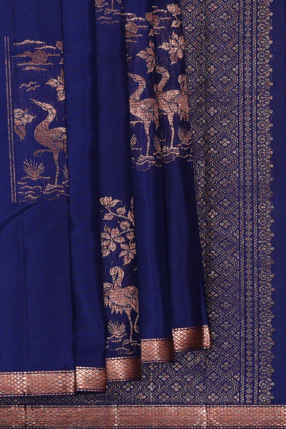 Image of Kanchipattu Royal Blue Brocade Saree